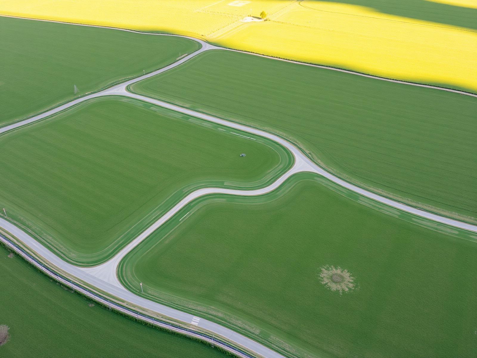 Aerial view of subdivided Texas land