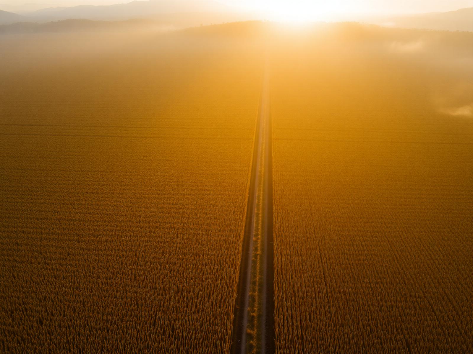 Texas farmland at sunrise
